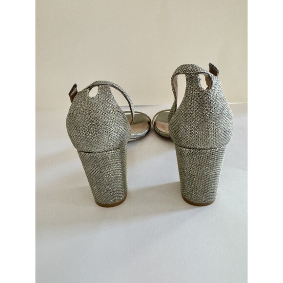 Stuart Weitzman Women’s Gold Nudistcurve Block Heel Sandal Shoes 9.5 MSRP $495 - Picture 5 of 6